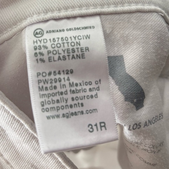 AG Adriano Goldschmied White Ex-Boyfriend Slouchy Slim Jeans Size 31R - Picture 8 of 9
